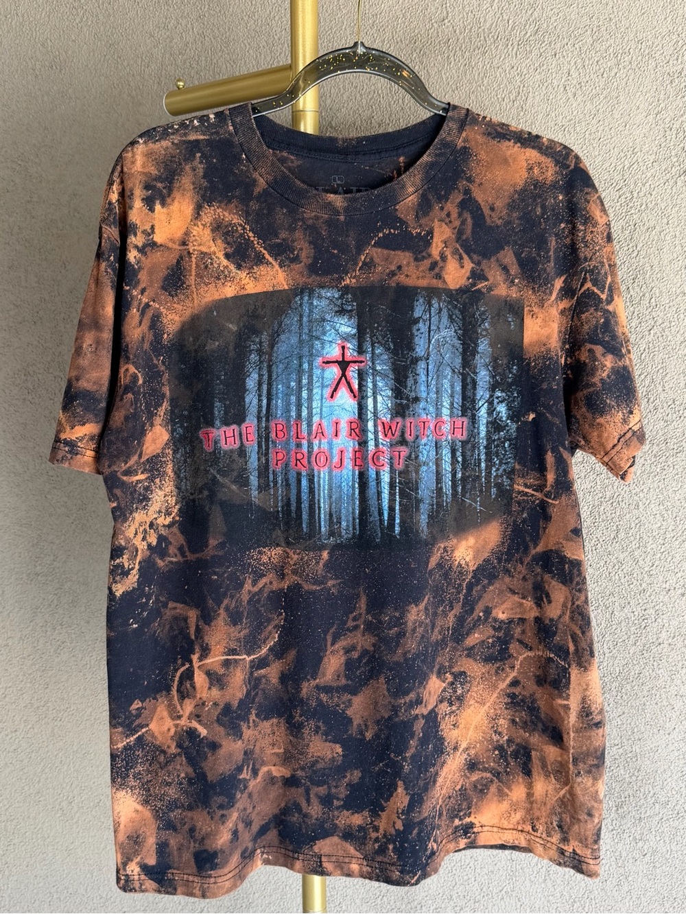 Blair Witch Project Horror Custom Bleach Graphic T-Shirt '90s Y2K Halloween Goth
